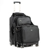 Shoulder strap included with telescoping handle pass-through for piggybacking on other rolling luggage