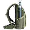 Simplified tripod carry on either side using the pocket and upper compression straps