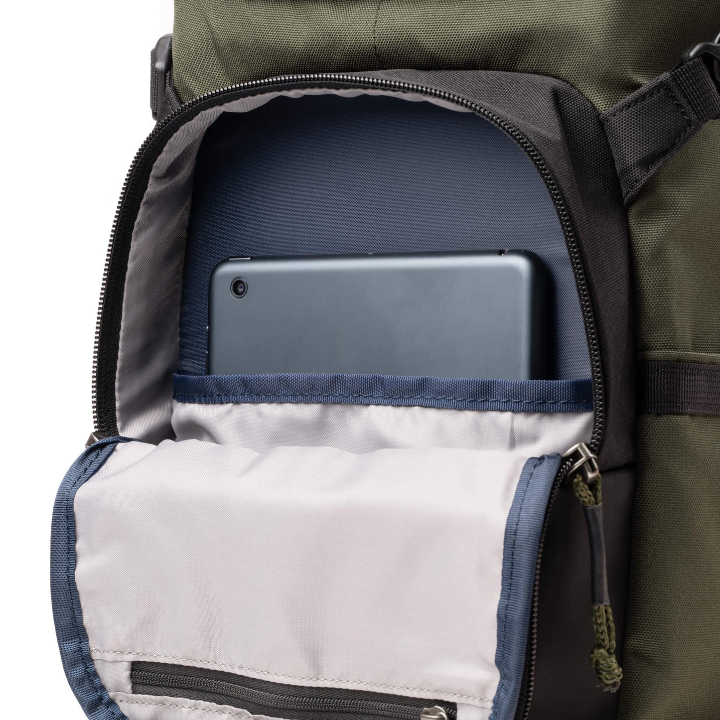 
                  
                    Front pocket fits an 8” tablet
                  
                