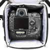 Fits a gripped or standard camera body with up to a 12” (30.5cm) lens attached.