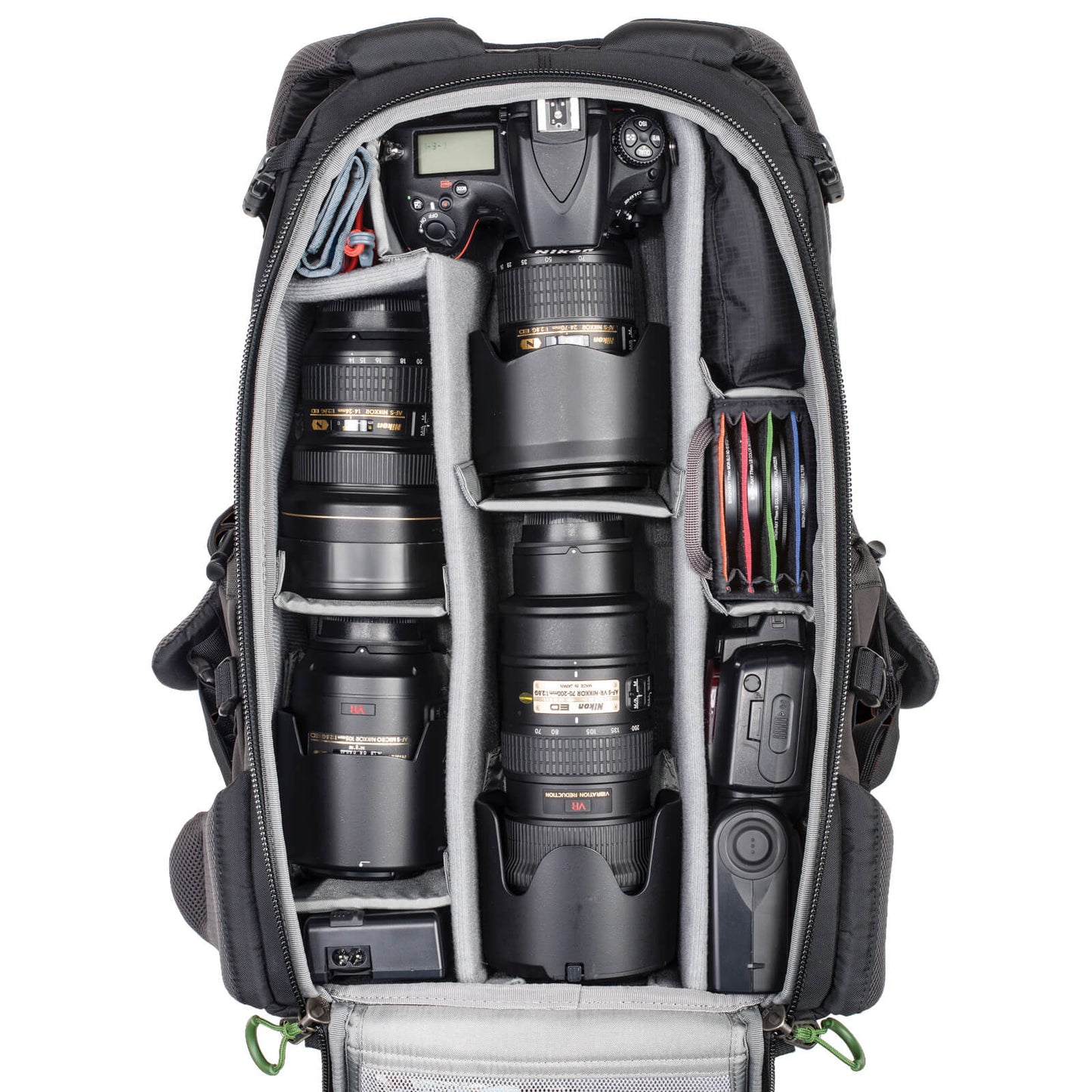 
                  
                    Holds 2 standard-size camera bodies and 4-6 standard zoom lenses plus a flash
                  
                