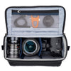 Fits one standard mirrorless body plus 2 to 3 lenses: short to medium f/4 zooms or short to medium primes.