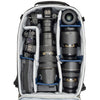 Fits 2 Standard Mirrorless Bodies and zoom trifecta with 70-200mm f/2.8 attached with hood extended