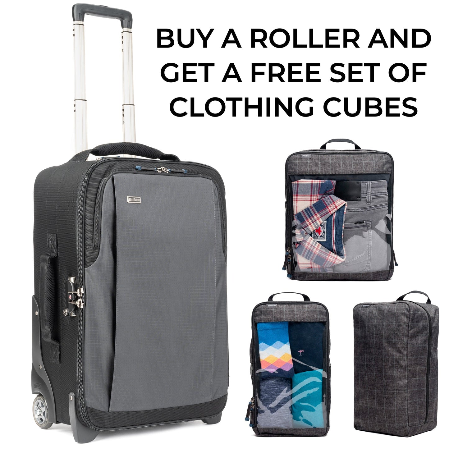 
                  
                    Get a FREE set of Clothing Cubes when you buy a Venturing Observer Travel Roller.
                  
                