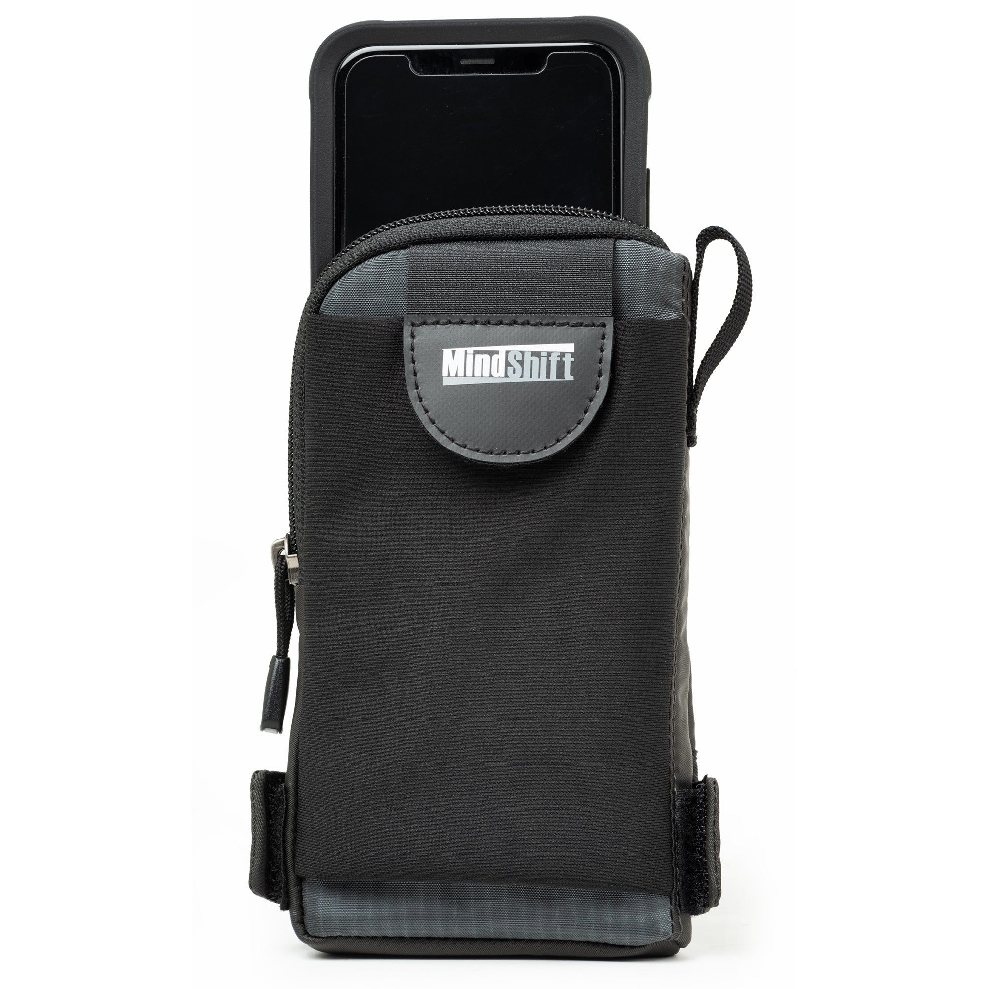 USA Made Dual Phone Holster Carries 2 EXTRA LARGE Phones - Horizontal Black Leather  Pouch with Heavy