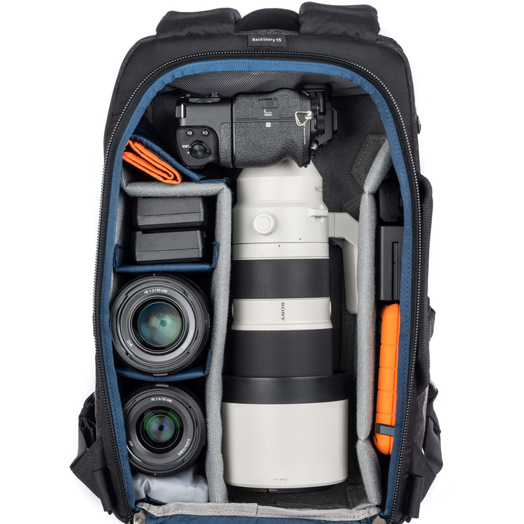 BackStory 15 Camera Backpack - Top panel and rear panel access to gear ...