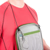 Adjustable neck strap keeps the back panel against your chest providing unencumbered access to your gear