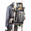 Snowboard or ski carry with tuck-away, protected edge lash straps