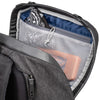 Zippered mesh pocket on the lid opens from both ends depending on open position