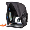 Portable sun shade for up to 17" laptops and monitors; collapses for compact storage